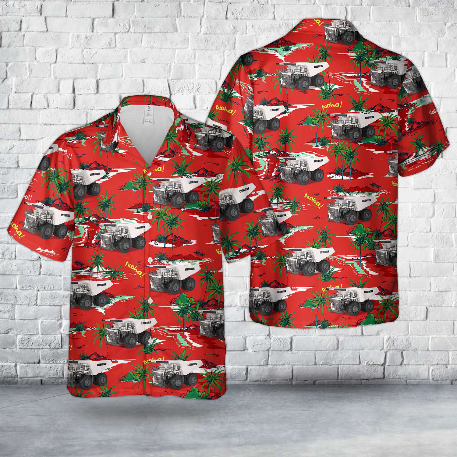 LIEBHERR T 284 Mining Dump Truck Hawaiian Shirt Gift for Men Dad Father Gift for Men Dad Father