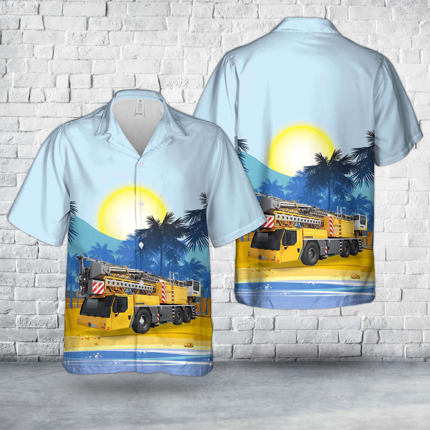 Liebherr Telescopic Mobile Cranes MK 73-3.1 mobile construction crane Hawaiian Shirt Gift for Men Dad Father Gift for Men Dad Father