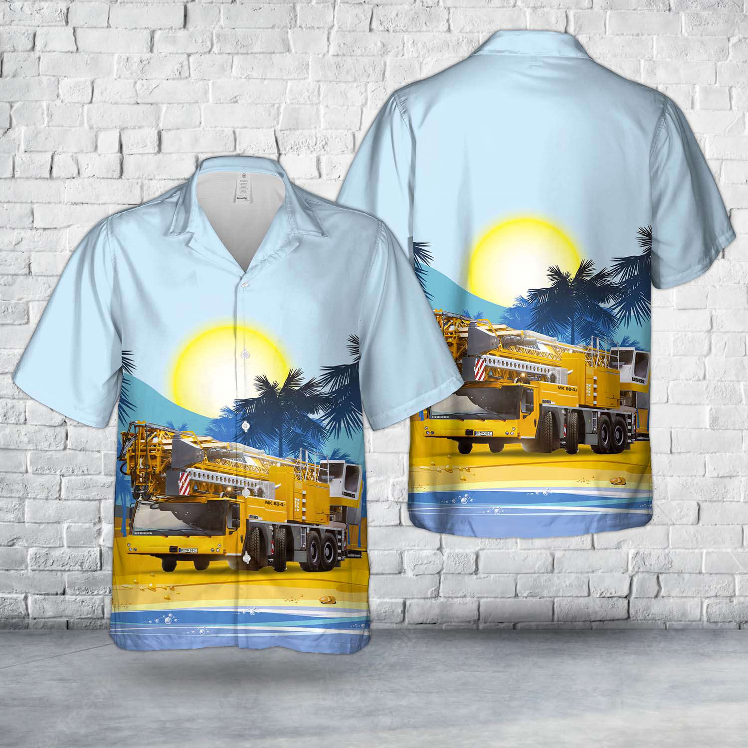 Liebherr Telescopic Mobile Cranes MK 88-4.1 mobile construction crane Hawaiian Shirt Gift for Men Dad Father Gift for Men Dad Father