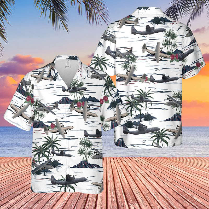 Lockheed Martin C-130J Super Hercules Hawaiian Shirt Gift for Men Dad Father Gift for Men Dad Father