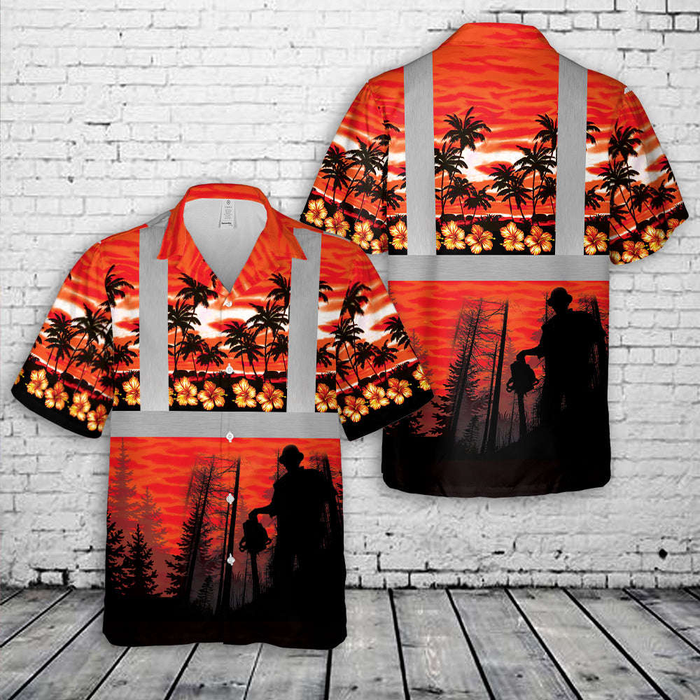 Logger Troipcal Hawaiian Shirt Gift for Men Dad Father Gift for Men Dad Father
