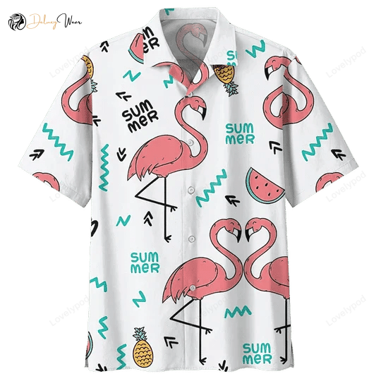 Flamingo Love: Ornamental Hawaiian Shirt Gift for Men Dad Father for a Tropical Vibe