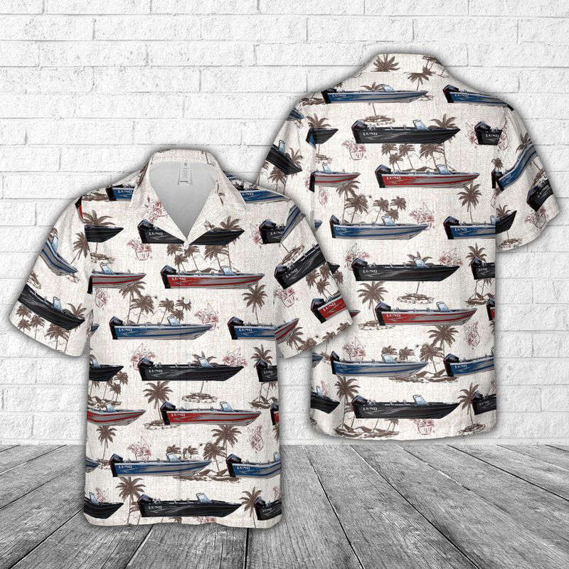 Lund 1975 Tyee Fishing Boats Hawaiian Shirt Gift for Men Dad Father Gift for Men Dad Father