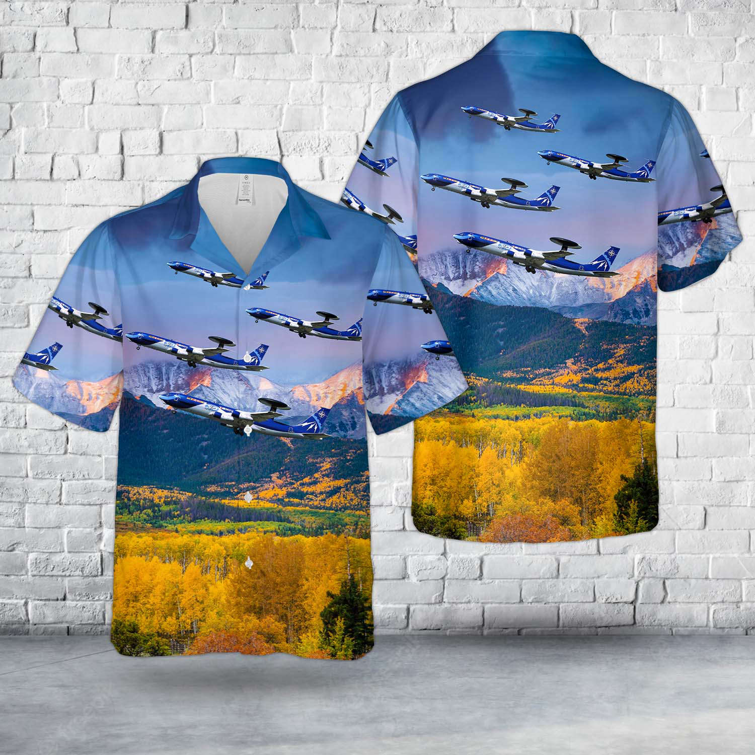 Luxembourg Air Force 50th Anniversary of NATO special schemed AWACS Boeing E-3A Sentry LX-N90442 Hawaiian Shirt Gift for Men Dad Father Gift for Men Dad Father