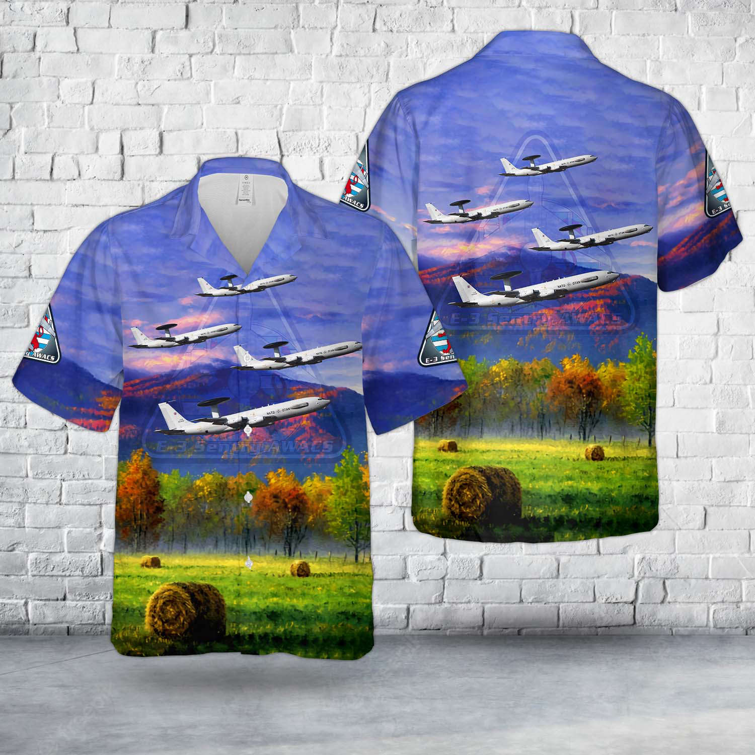 Luxembourg Air Force NATO AWACS Boeing E-3 Sentry Hawaiian Shirt Gift for Men Dad Father Gift for Men Dad Father