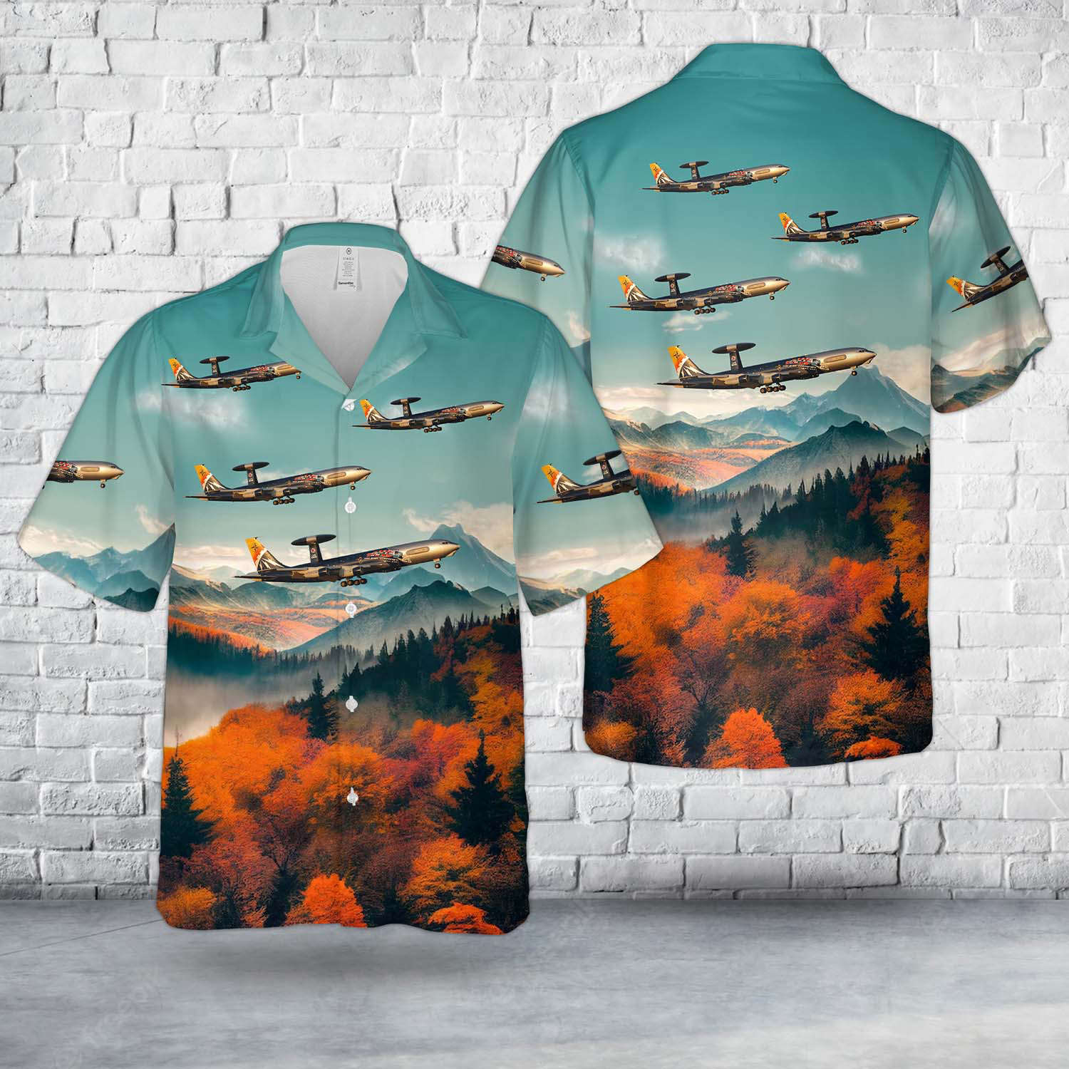 Luxembourg Air Force NATO Boeing E-3A Sentry in 25th anniversary livery Hawaiian Shirt Gift for Men Dad Father Gift for Men Dad Father