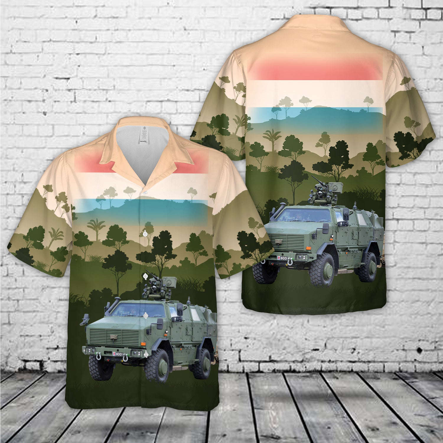 Luxembourg Army Dingo equipped with M2 Browning and Generator on national vehicle day Hawaiian Shirt Gift for Men Dad Father Gift for Men Dad Father