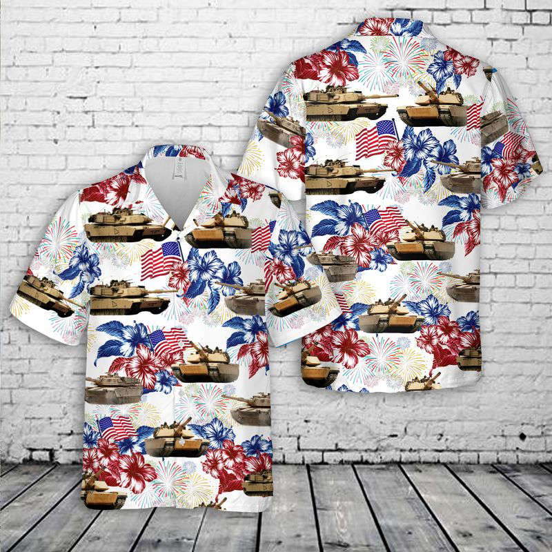 M1A1 Abrams Tank 4th Of July Hawaiian Shirt Gift for Men Dad Father Gift for Men Dad Father