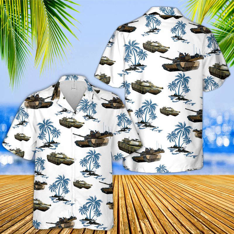 M1A2 Abrams Hawaiian Shirt Gift for Men Dad Father Gift for Men Dad Father