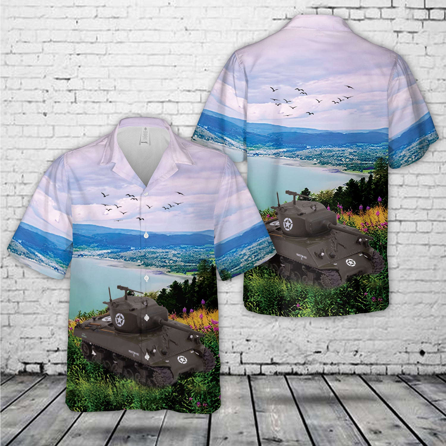 M4A3 Sherman Tank 76mm Houston Kid II 761th Battalion Black Panthers Task Force Rhine Germany 1945 Hawaiian Shirt Gift for Men Dad Father Gift for Men Dad Father