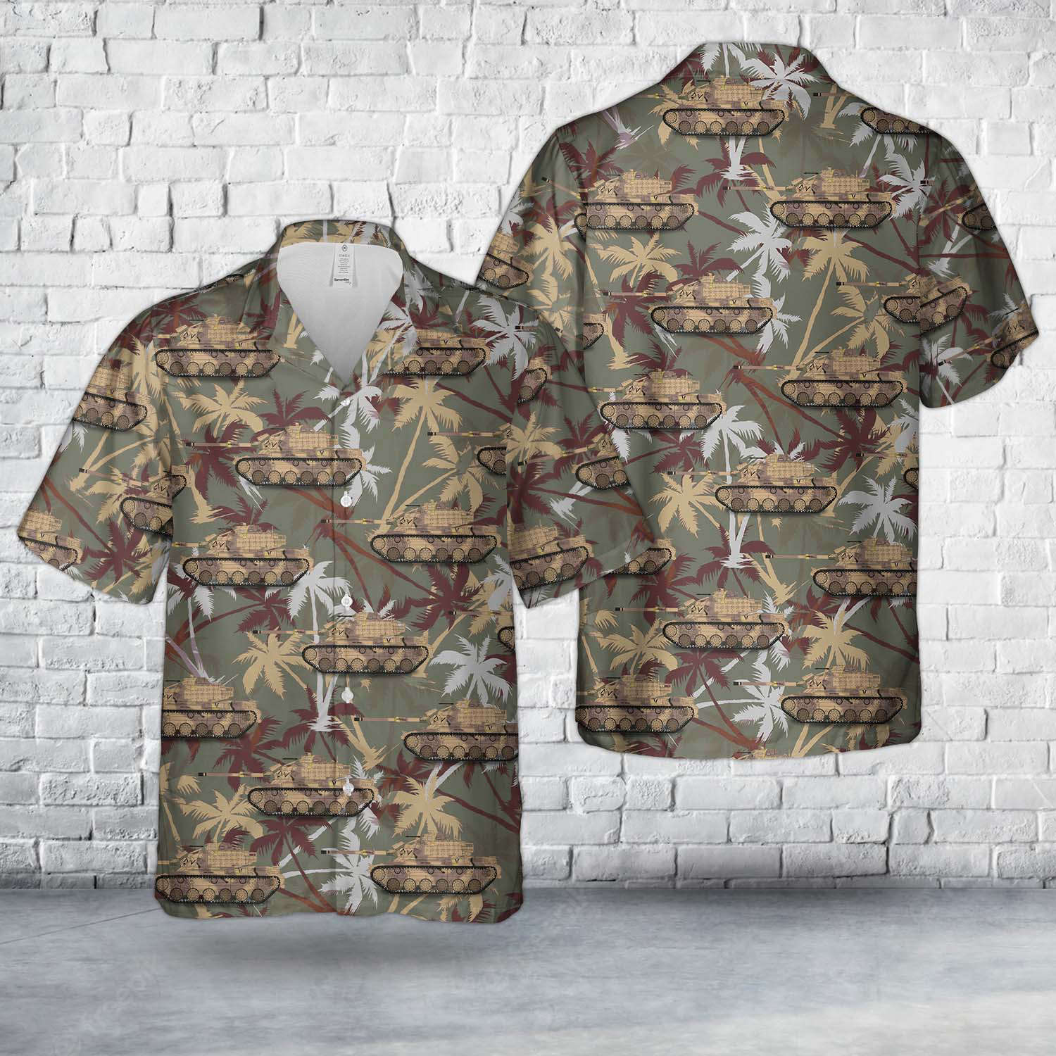 M60A1 Main Battle Tank -Wicked Btch- U.S. Marine Corps Marine Corps Operation Desert Storm 1991 Hawaiian Shirt Gift for Men Dad Father Gift for Men Dad Father