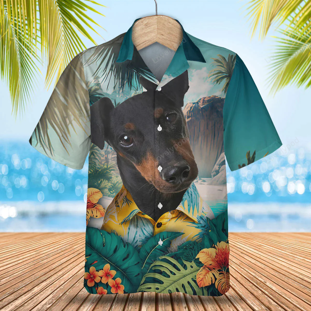 Stylish Manchester Terrier Hawaiian Shirt Gift for Men Dad Father – Perfect Summer Attire for Dog Lovers