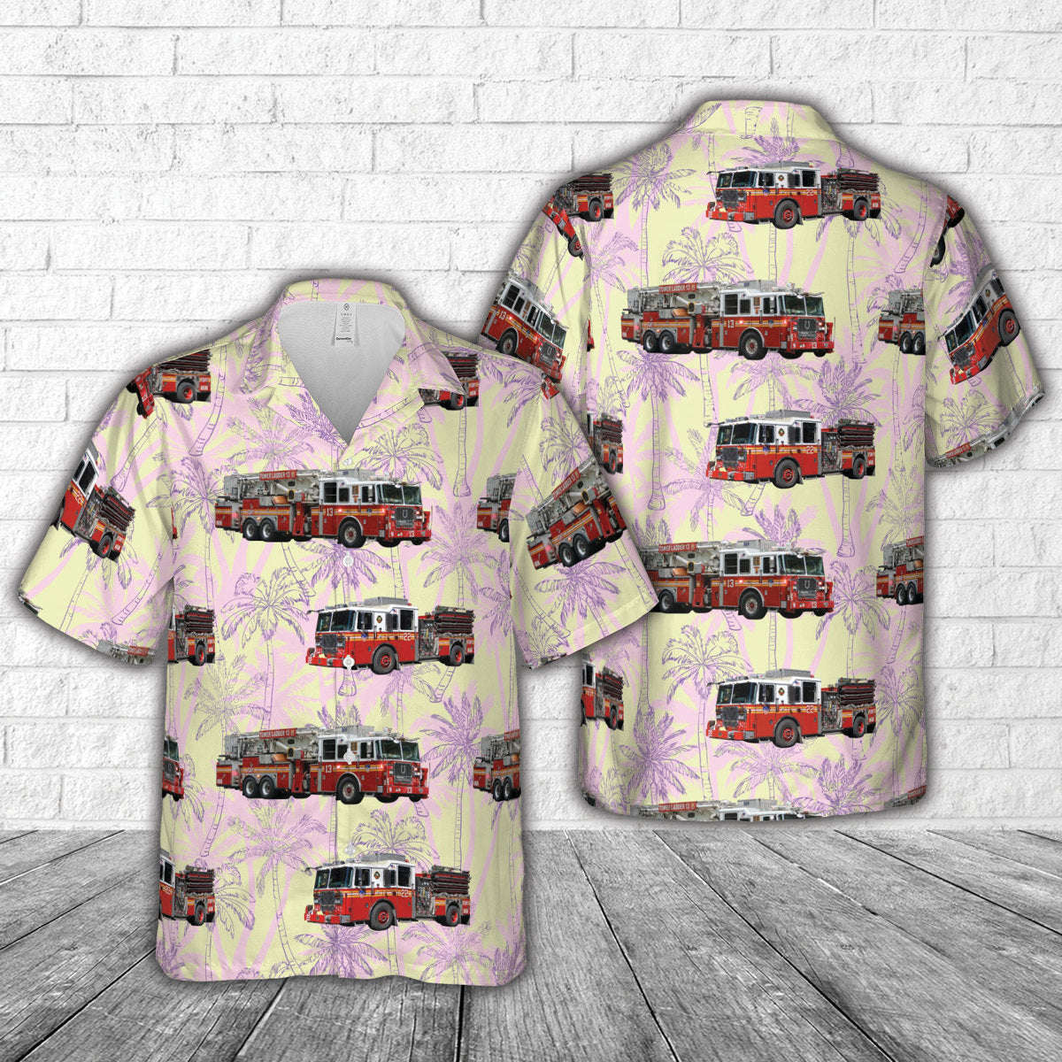 Manhattan, New York, FDNY Engine 22/Ladder 13/Battalion 10 Hawaiian Shirt Gift for Men Dad Father Gift for Men Dad Father