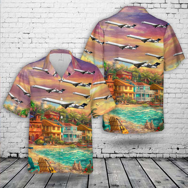 Mesa Airlines Bombardier CRJ-900ER Hawaiian Shirt Gift for Men Dad Father Gift for Men Dad Father