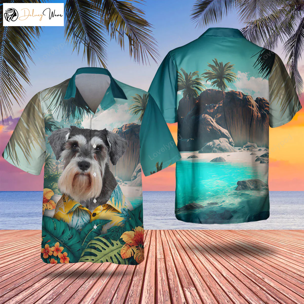 Miniature Schnauzer 3D Tropical Hawaiian Shirt Gift for Men Dad Father – Dog Shirt for Summer Perfect Gift for Men and Women