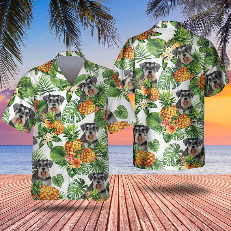 Miniature Schnauzer Tropical Hawaiian Shirt Gift for Men Dad Father – Dog Lover Gift for Summer Men & Women