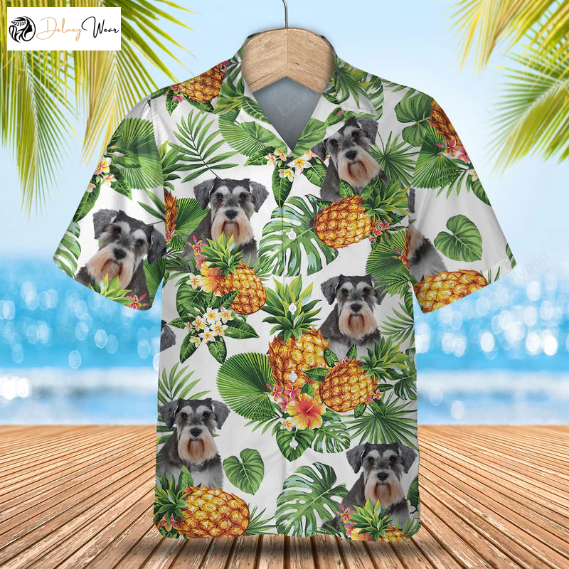 Miniature Schnauzer Tropical Hawaiian Shirt Gift for Men Dad Father – Dog Lover Gift for Summer Men & Women