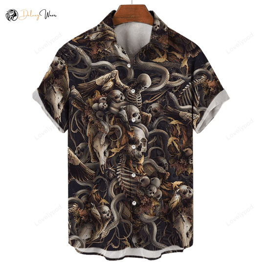 Skull Hawaiian Shirt Gift for Men Dad Father for Men – Stylish Short Sleeve Aloha Gift