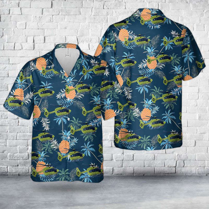 Norwegian Air Ambulance Airbus H145 helicopter Hawaiian Shirt Gift for Men Dad Father Gift for Men Dad Father