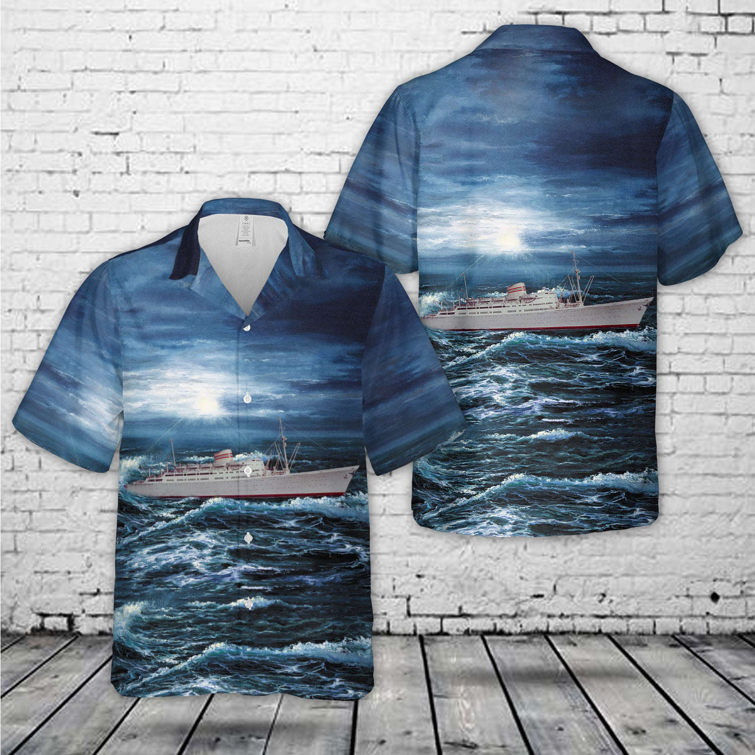 Norwegian America Line MS Oslofjord (1949) Hawaiian Shirt Gift for Men Dad Father Gift for Men Dad Father