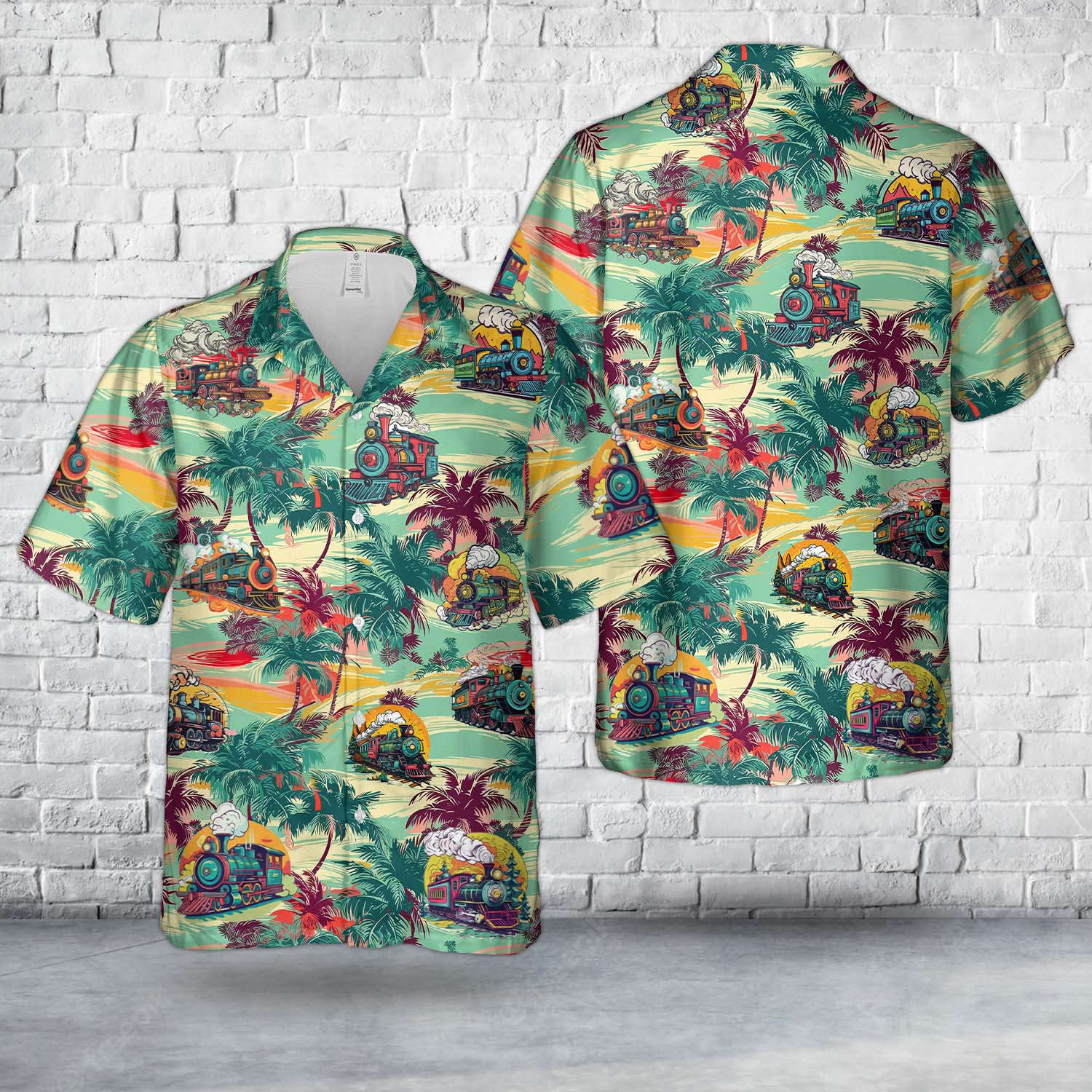 Nursery Train Hawaiian Shirt Gift for Men Dad Father Gift for Men Dad Father