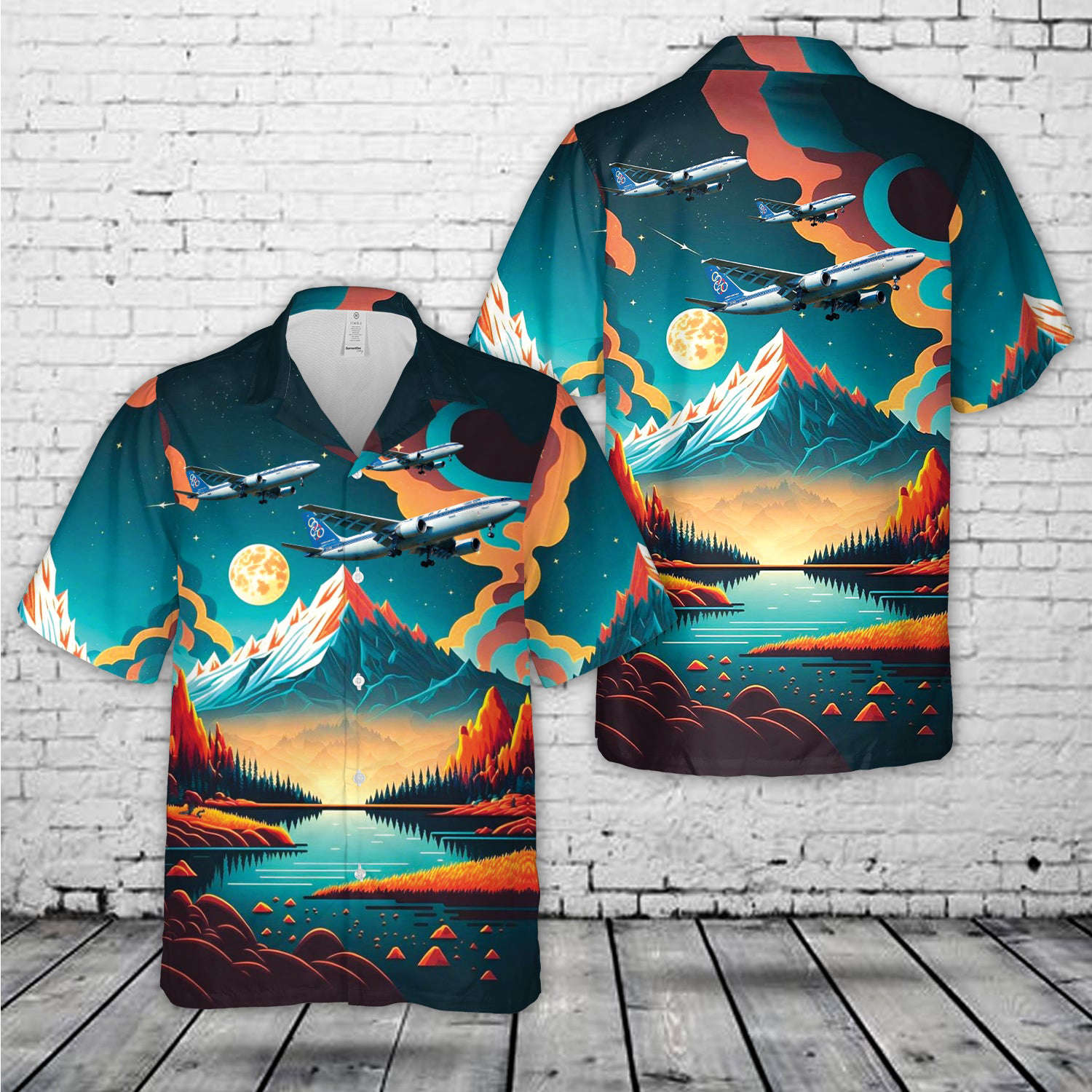 Olympic Airlines Airbus A300B4-600R Hawaiian Shirt Gift for Men Dad Father Gift for Men Dad Father