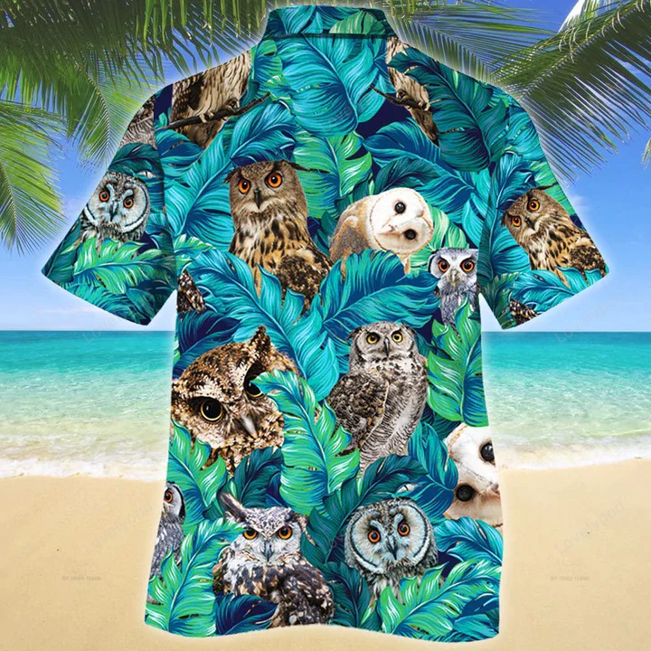 Owl Lovers Gift Hawaiian Shirt Gift for Men Dad Father – Animal Print for Men & Women – Perfect Gift for Owl Enthusiasts