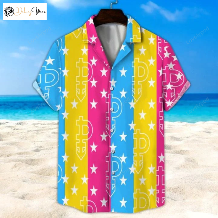 Pan Pride Hawaiian Shirt Gift for Men Dad Father: Beach Party 2023 Clothes for Pansexuals & Gay Pride Pants