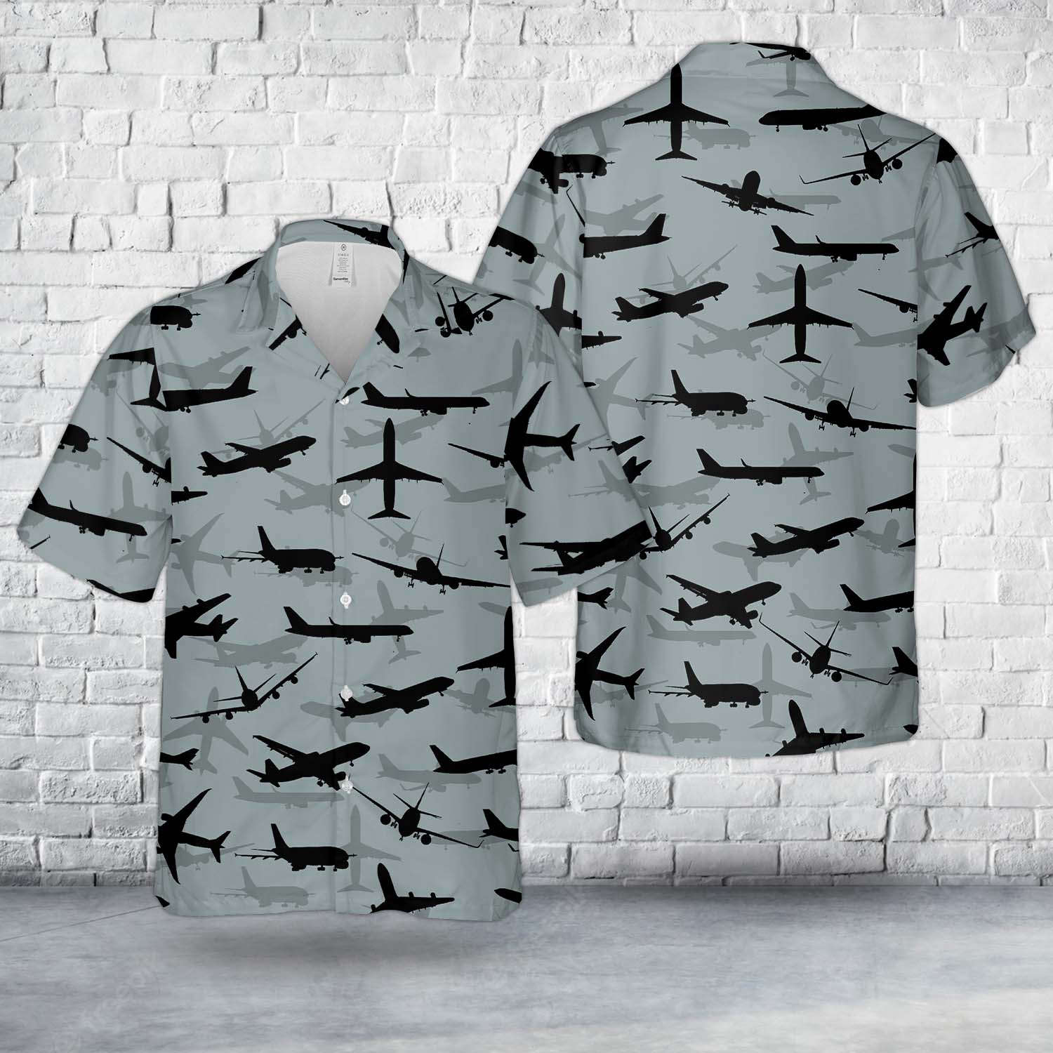Passenger Jets Silhouette Hawaiian Shirt Gift for Men Dad Father Gift for Men Dad Father