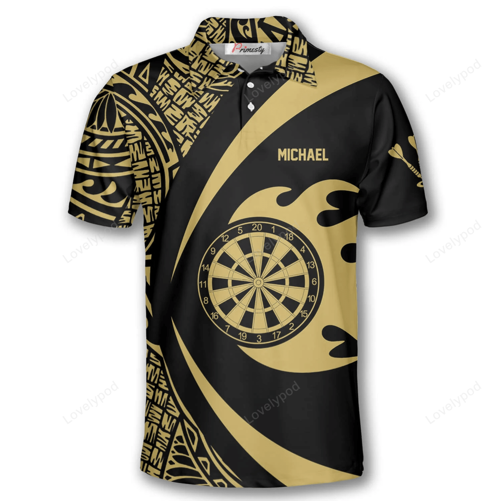 Custom Tribal Hawaiian Dart Shirts for Men 3D Printed & Personalized Polo