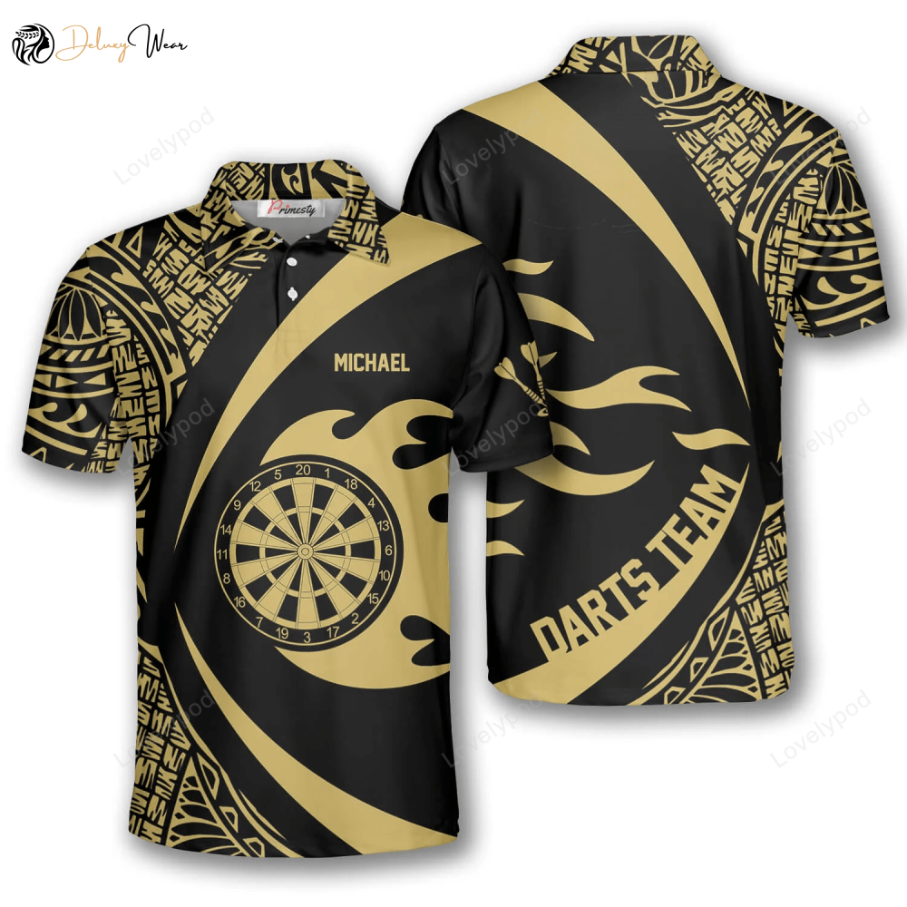Custom Tribal Hawaiian Dart Shirts for Men 3D Printed & Personalized Polo