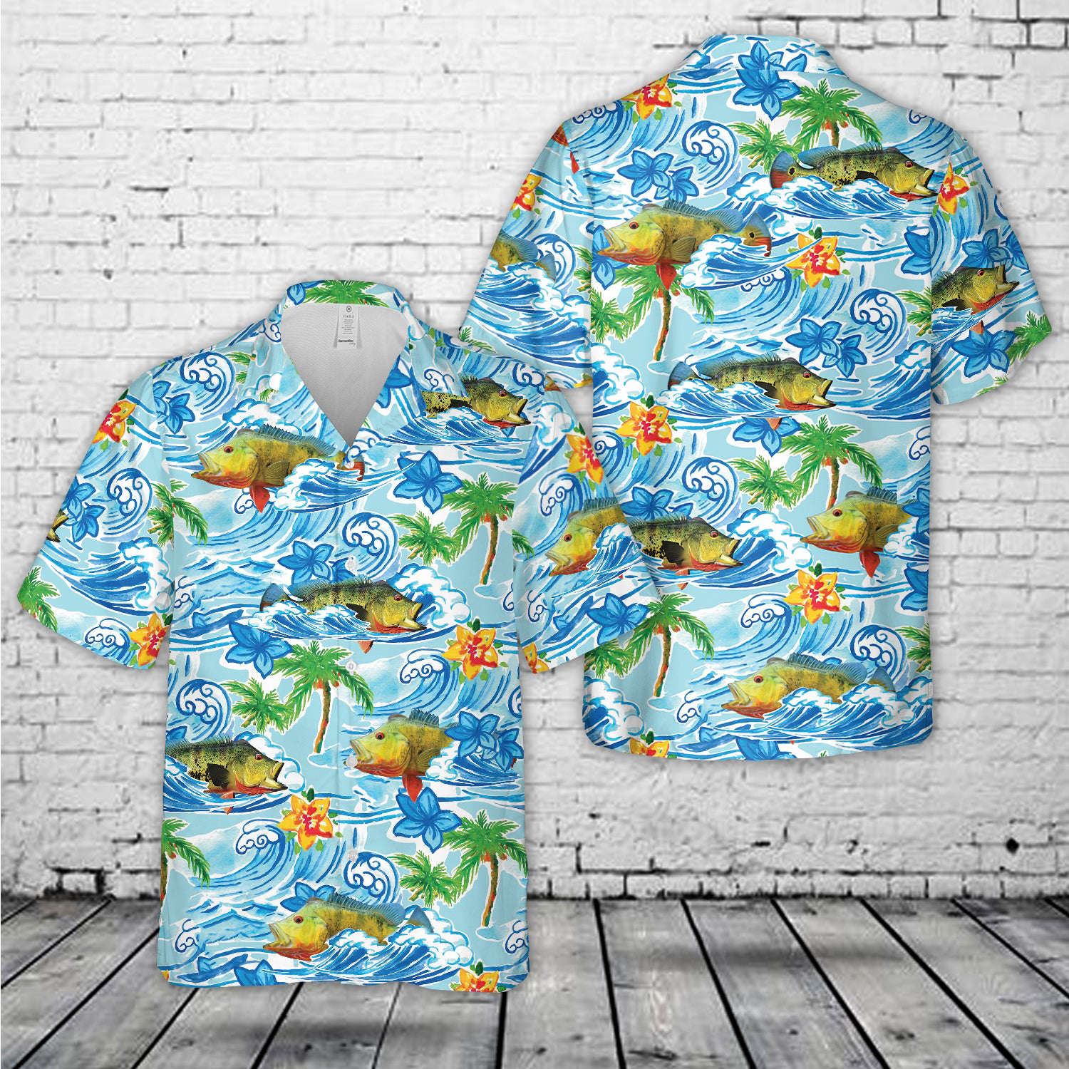 Peacock Bass Hawaiian Shirt Gift for Men Dad Father Gift for Men Dad Father