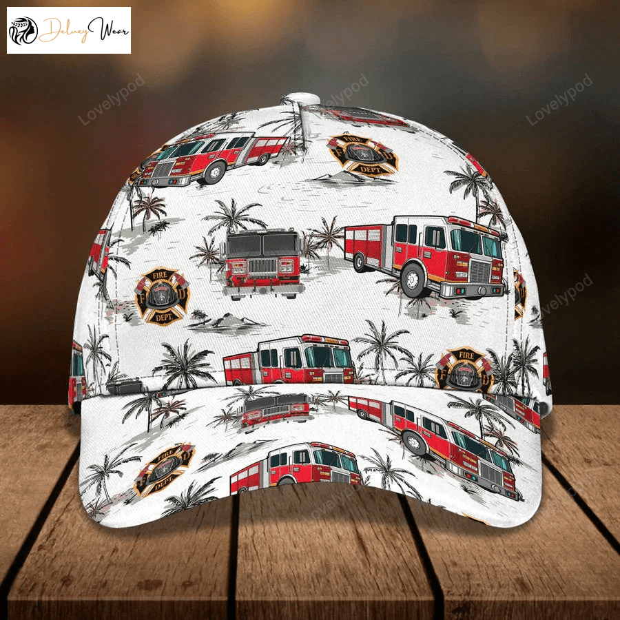Custom Hawaiian Firefighter 3D Baseball Cap – Perfect Father & Husband Gift