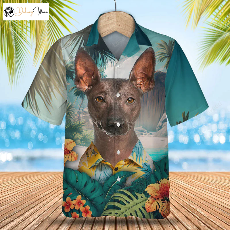 Peruvian Inca Orchid Tropical Hawaiian Shirt Gift for Men Dad Father – Perfect Summer Gift for Dog Lovers – Men & Women