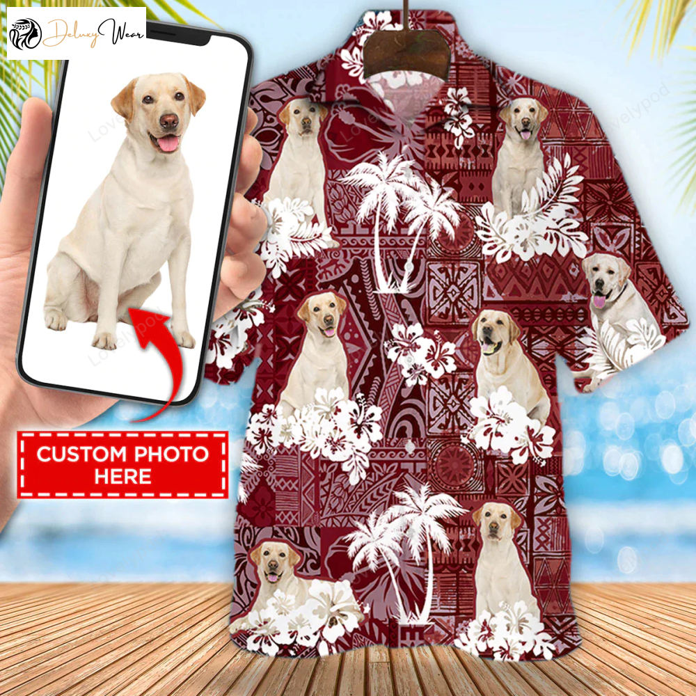 Custom Pet Photo Hawaiian Shirt Gift for Men Dad Father: Tropical & Funny Gift for Him