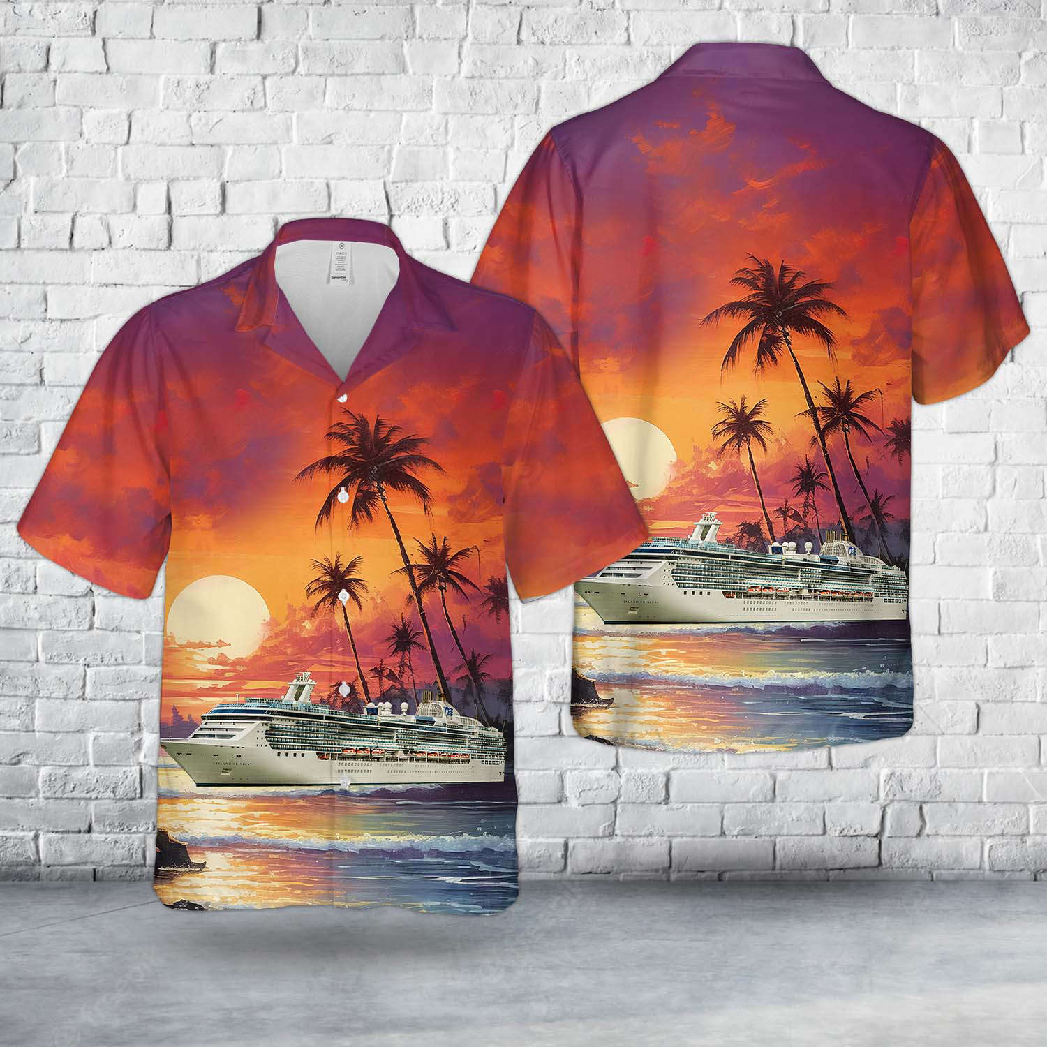 Princess Cruises MS Island Princess (2002) Hawaiian Shirt Gift for Men Dad Father Gift for Men Dad Father