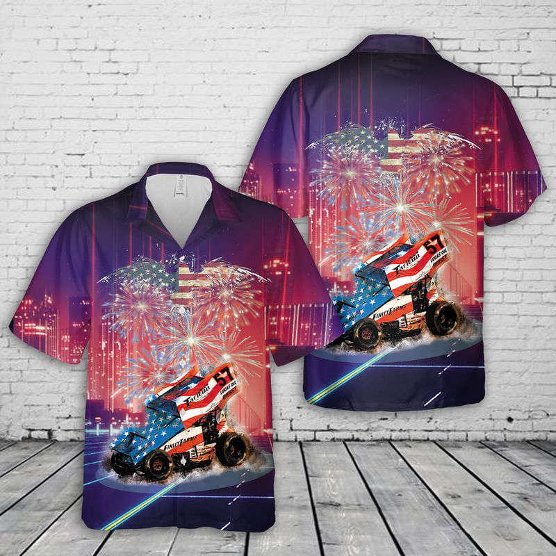 Racing 4th Of July Hawaiian Shirt Gift for Men Dad Father Gift for Men Dad Father