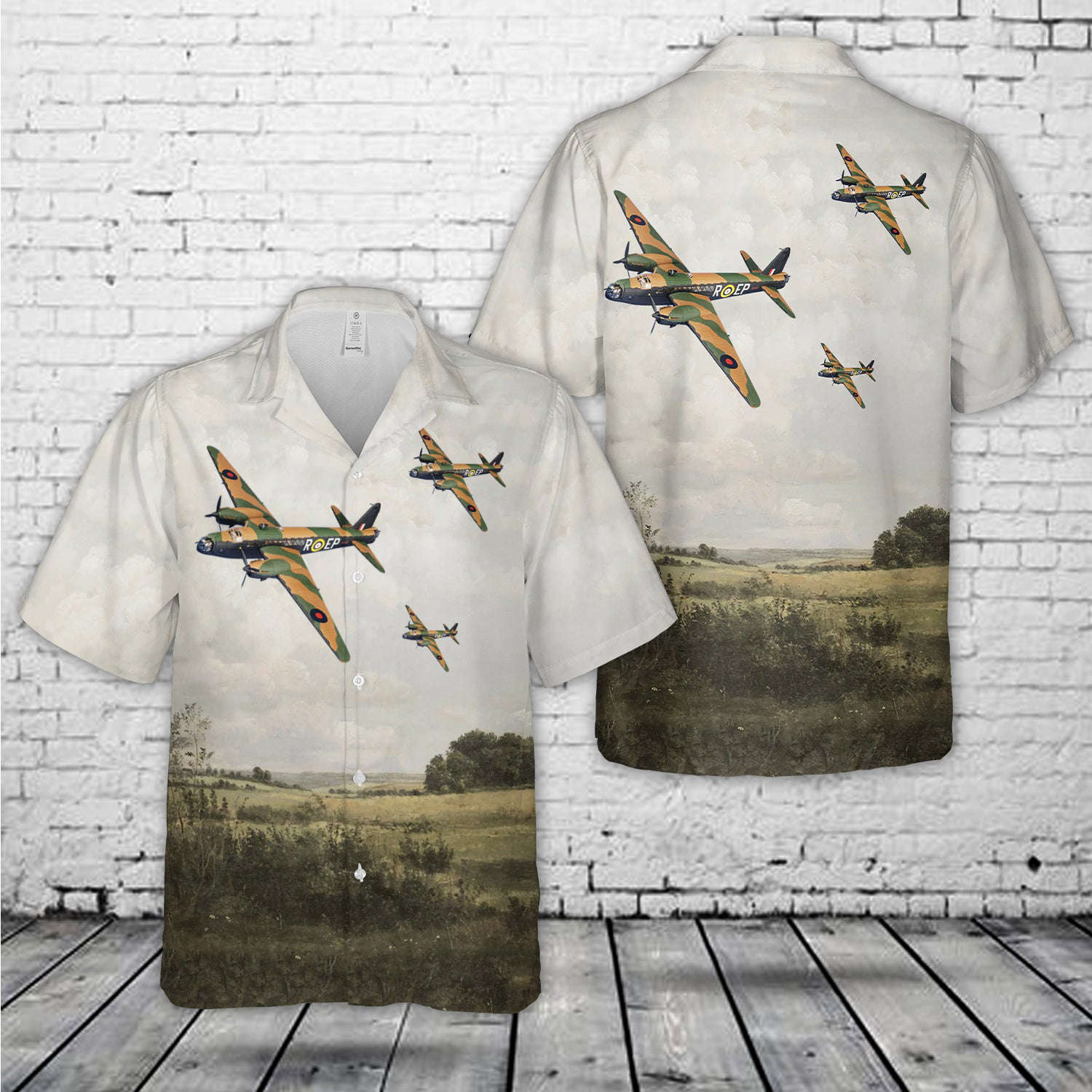 RAF Vickers W5461, 104 Squadron, RAF Drifield Wellington Mk.II Hawaiian Shirt Gift for Men Dad Father Gift for Men Dad Father