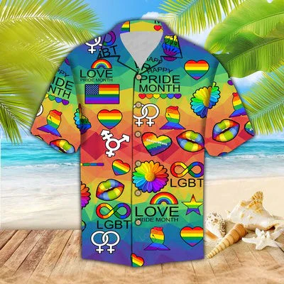 Rainbow Color LGBT Aloha Hawaiian Shirt Gift for Men Dad Fathers for Men & Women – Vibrant Inclusive Style