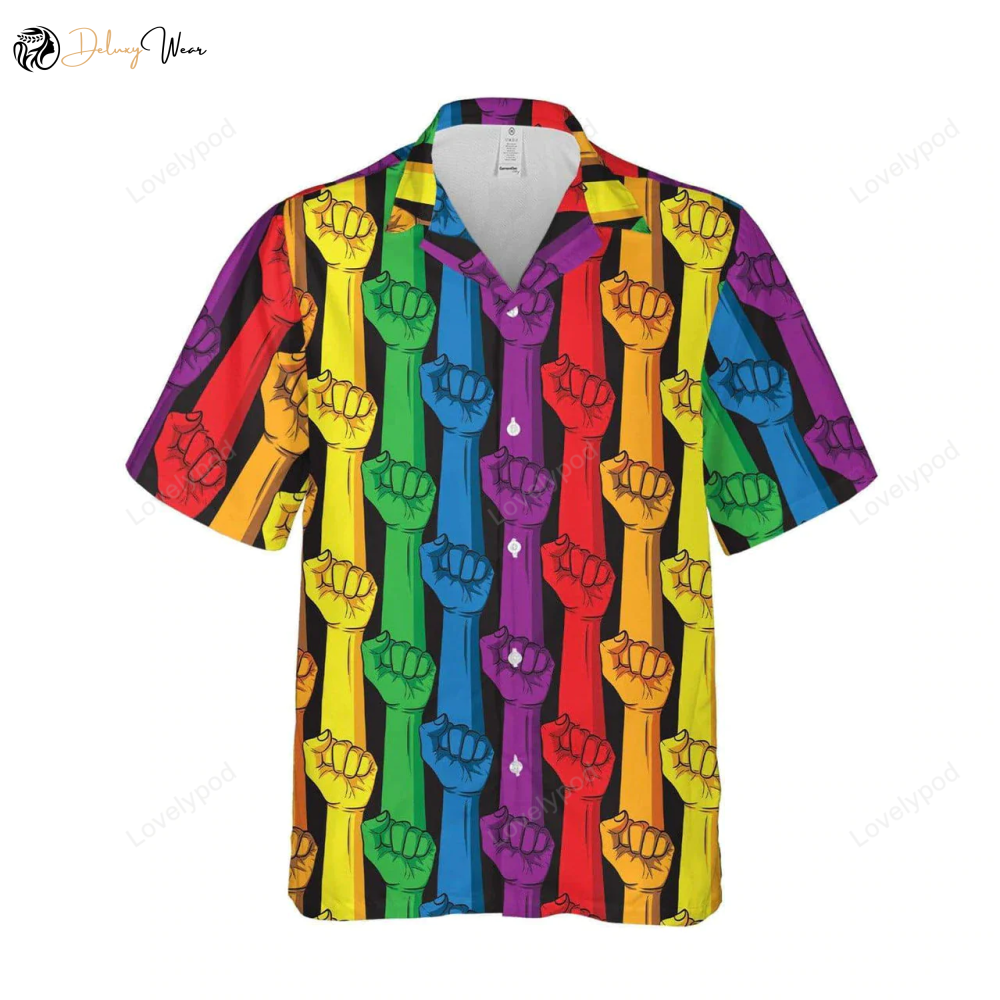 Rainbow Color LGBT Aloha Hawaiian Shirt Gift for Men Dad Fathers for Men & Women – Vibrant Inclusive Style
