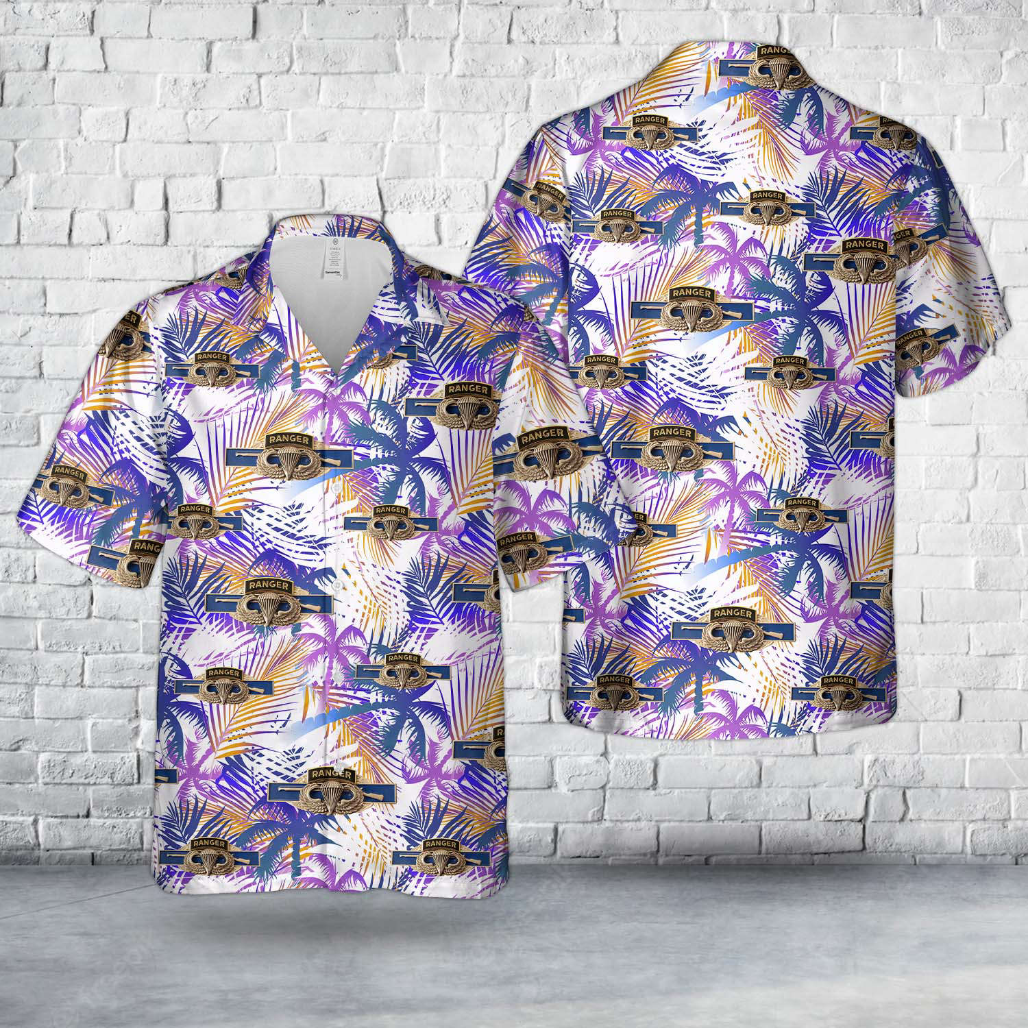 RANGER Basic Jump Wings US Army Combat Infantry Badge Hawaiian Shirt Gift for Men Dad Father Gift for Men Dad Father