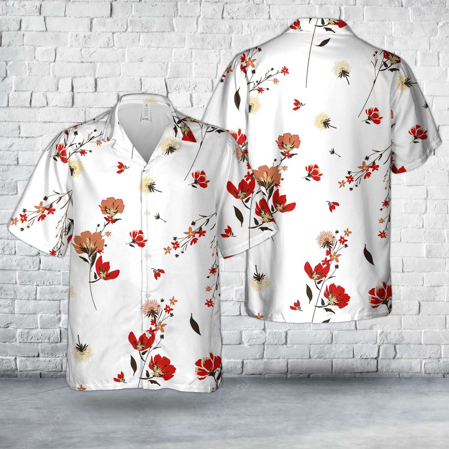 Retro wild flower pattern Hawaiian Shirt Gift for Men Dad Father Gift for Men Dad Father