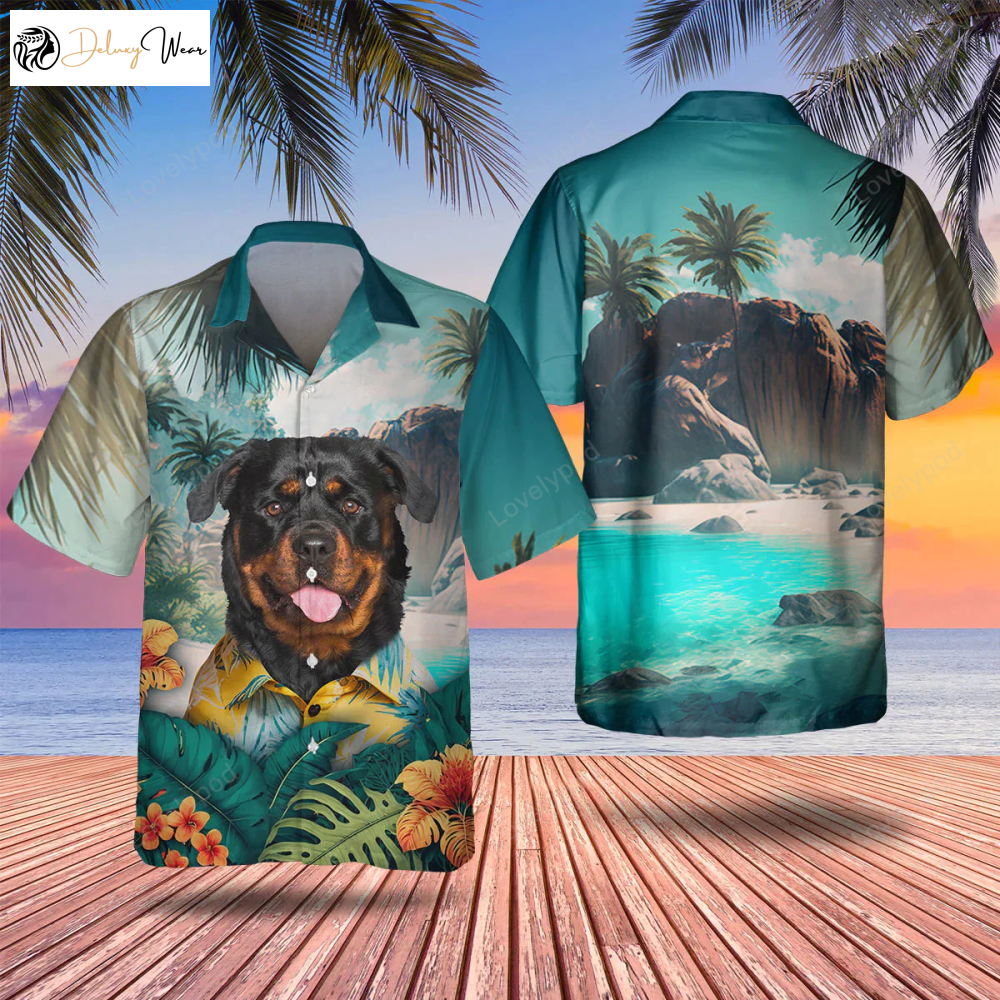 Rottweiler Tropical Hawaiian Shirt Gift for Men Dad Father: Perfect Summer Gift for Dog Lovers Men & Women