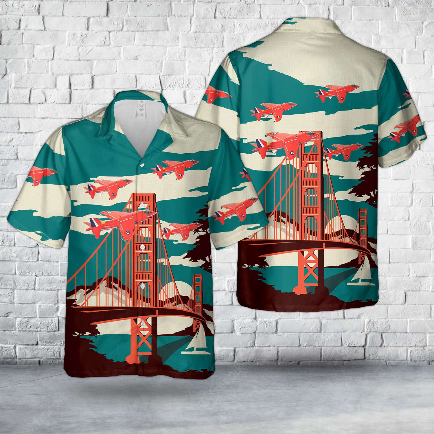 Royal Air Force Aerobatic Team Hawker Siddeley “Harrier” GR.1, aircraft “XV 764” of the “Red Arrows” Hawaiian Shirt Gift for Men Dad Father Gift for Men Dad Father