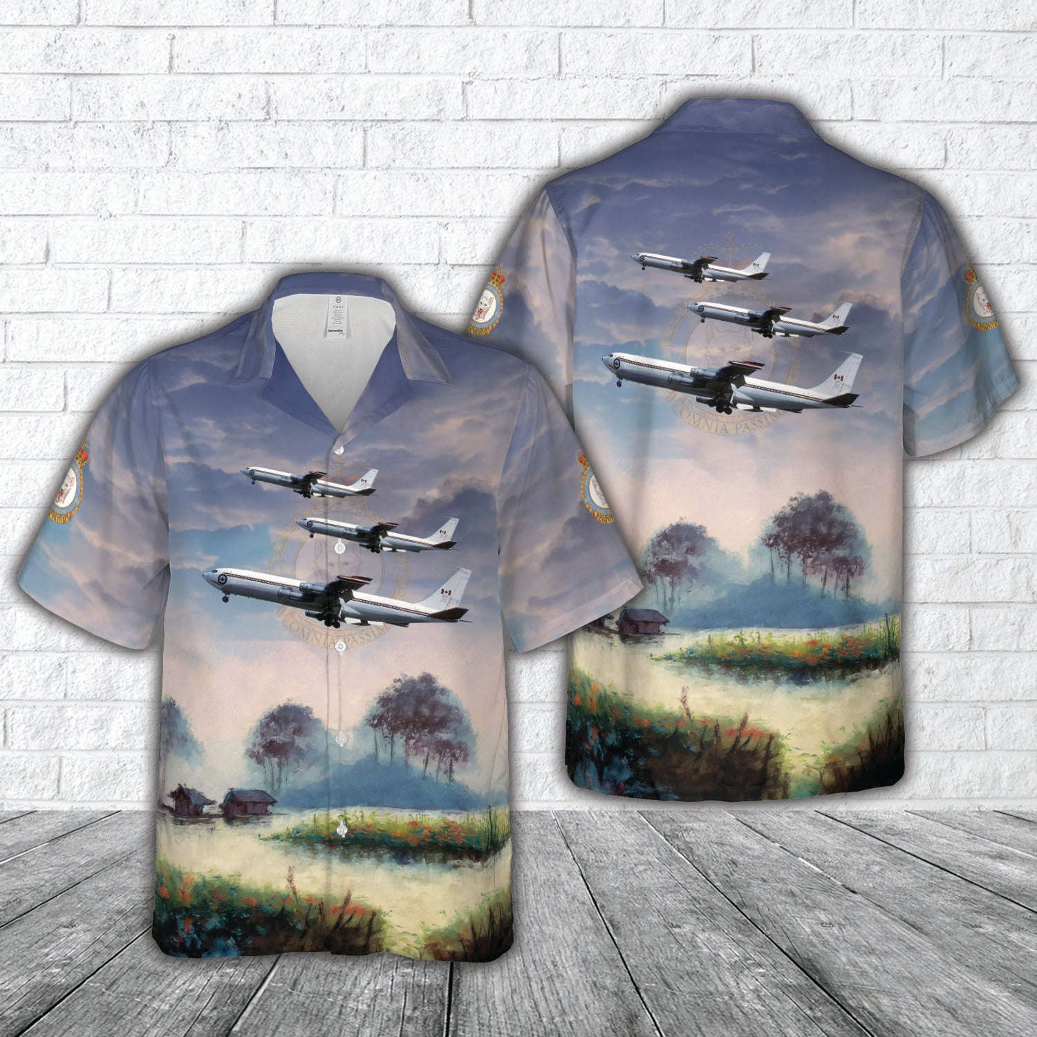 Royal Canadian Air Force 437 Transport Squadron Boeing CC-137 (Boeing 707) Hawaiian Shirt Gift for Men Dad Father Gift for Men Dad Father