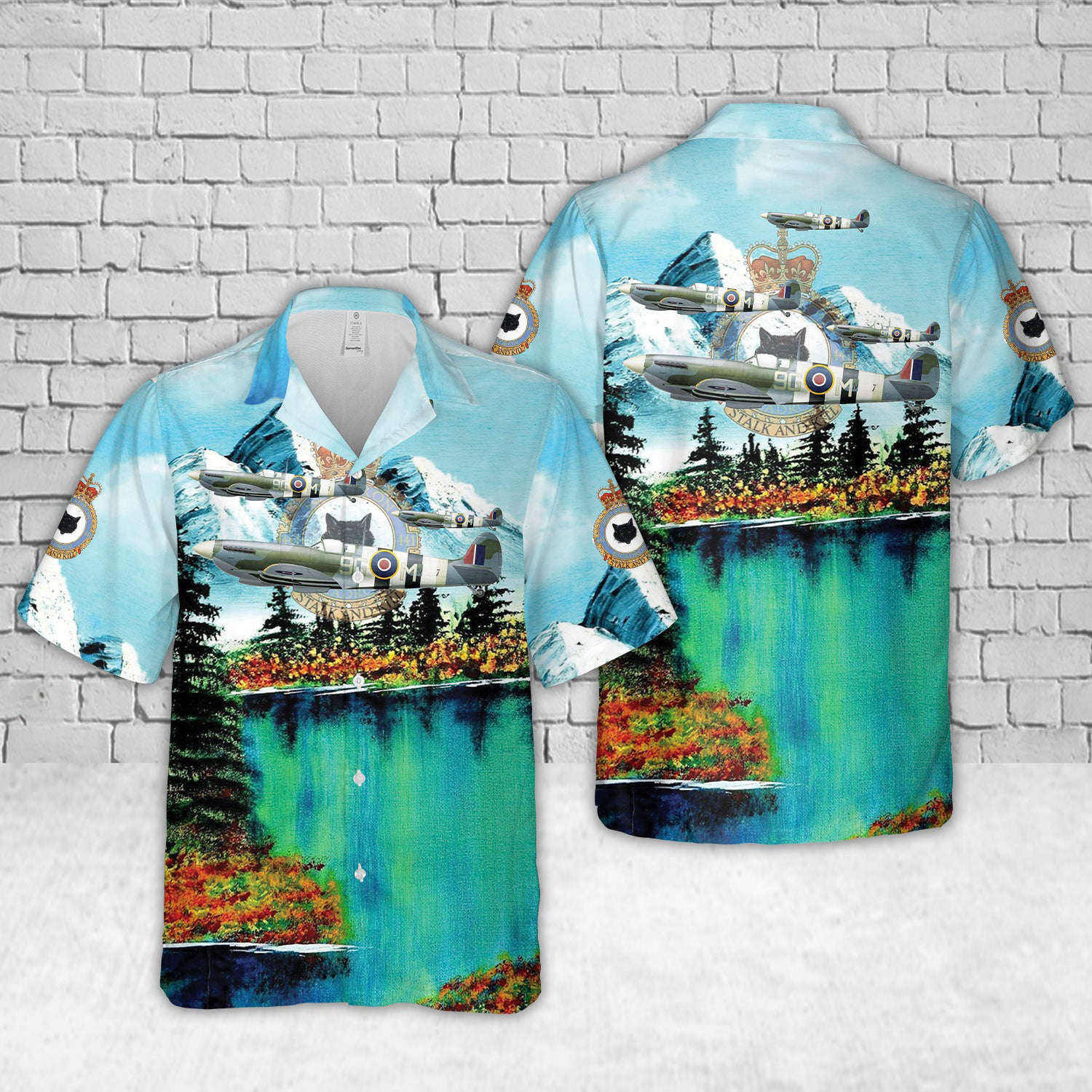 Royal Canadian Air Force Supermarine Spitfire Mk.IX MK417 Of 441 Tactical Fighter Squadron “Silver Fox” Hawaiian Shirt Gift for Men Dad Father Gift for Men Dad Father