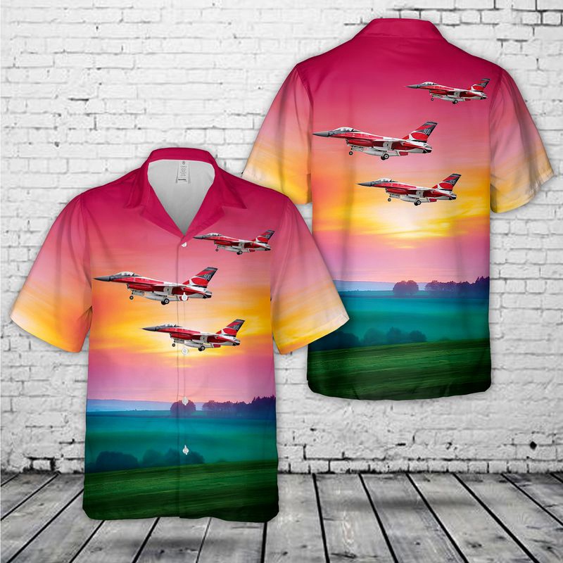 Royal Danish Air Force F-16AM Hawaiian Shirt Gift for Men Dad Father Gift for Men Dad Father