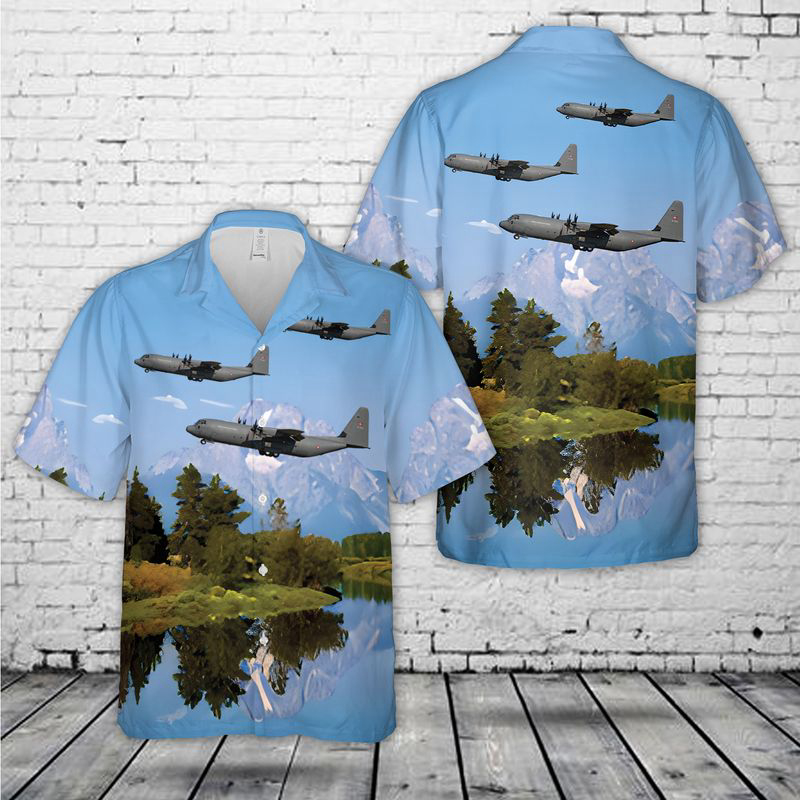 Royal Danish Air Force Lockheed Martin C-130J-30 Hercules Hawaiian Shirt Gift for Men Dad Father Gift for Men Dad Father