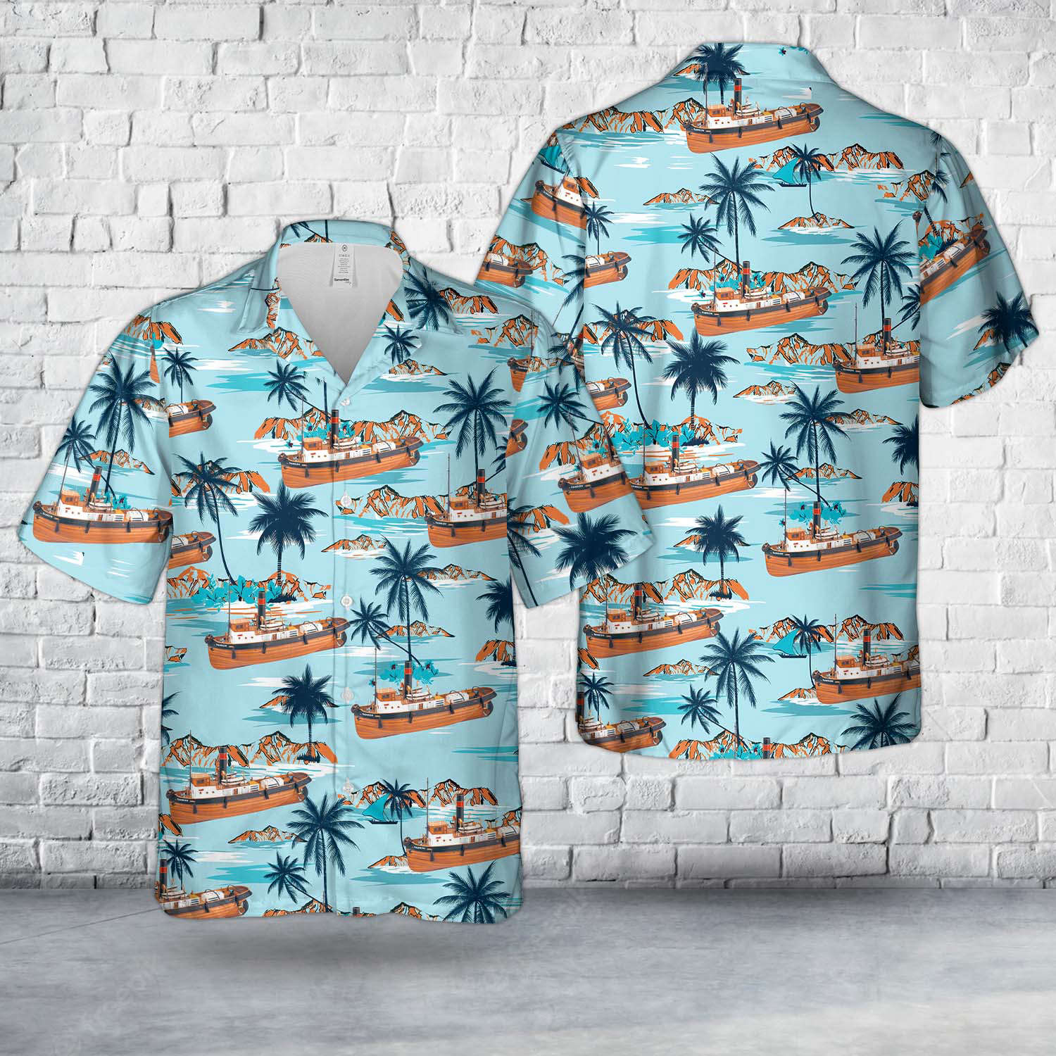 Sanson Tugboat Hawaiian Shirt Gift for Men Dad Father Gift for Men Dad Father