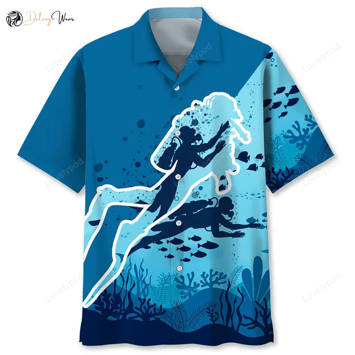 Ocean Hawaiian Scuba Diving Shirt – Unisex Scuba Diver Apparel